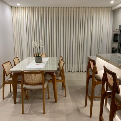 Cortina de tecido sob medida Goiânia - casa branca